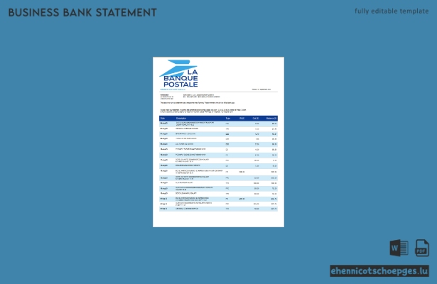 Kontoauszug der La Banque Postale (Word- und PDF-Beispiel)